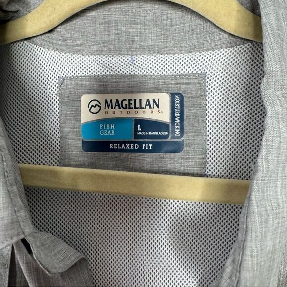 Magellan gray button down shirt size large - Picture 4 of 5